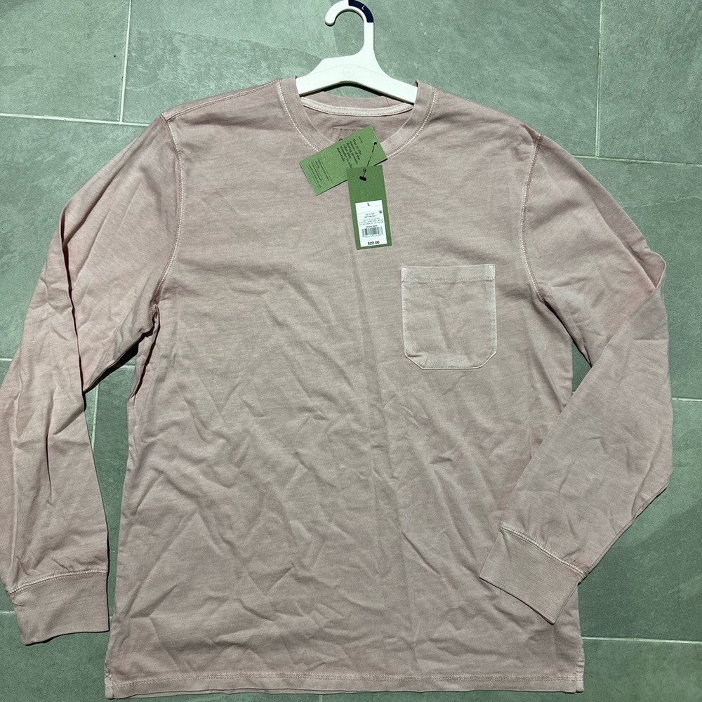 (L) Goodfellow Men's Pink Long Sleeve Shirt